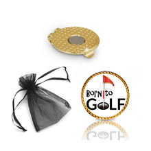 Load image into Gallery viewer, Born to Golf Ball Marker and Hat Clip Gift Set